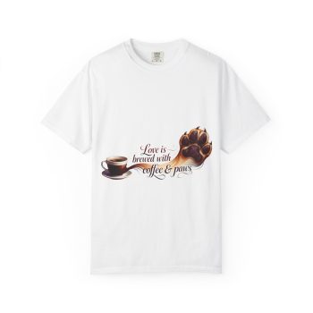 Coffee and Dogs Unisex Garment Dyed T Shirt