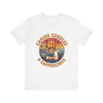 Canine Cuddles & Cappuccinos Dog Lover Tee | Cozy Unisex Shirt