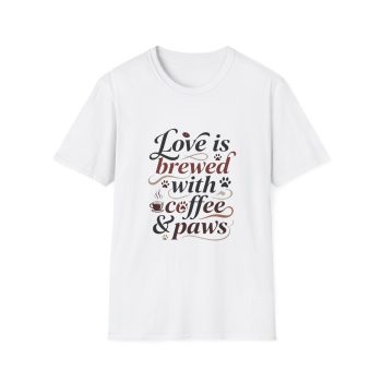 Coffee & Paws Lover Tee | Cozy Dog Mom Coffee T-Shirt