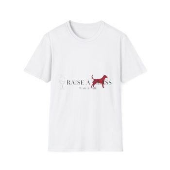 Raise a Glass, Wag a Tail Minimalist Dog Lover T-Shirt | Chic Wine & Pup Tee